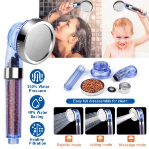 Ionic Filtration Shower Head High Pressure 3 Mode Stone Water Saving Bath Handheld Shower - Image 9