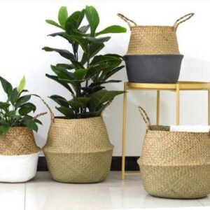 Wicker Foldable Planter Basket - Image 1