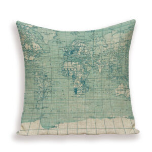New Retro Toss Pillow Case European World Map Cushion Cover Seat Sofa Covers Morocco Linen House Home Decor Throw Pillows Cases - Image 4