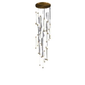 All Copper Duplex Staircase Long Chandelier - Image 4