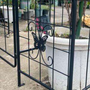 Garden Arch Arbor Trellis For Climbing Plants With Gate, Durable Metal Garden Arch Outdoor Wedding Arch, For Wedding Ceremony Party Plant Climbing Rose Vines Lawn Courtyard Patio Black, 7.15ft - Image 7