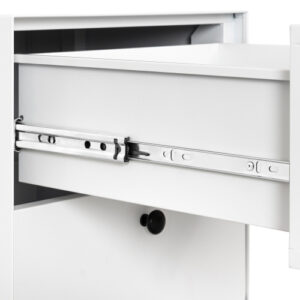 Modern Night Stand Storage Cabinet For Living Room Bedroom, Steel Cabinet With 2 Drawers,Bedside Furniture, Circular Handle - Image 6