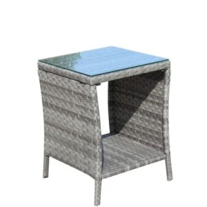 Outdoor Patio Furniture 1 Coffee Table With Clear Tempered Glass - Image 9