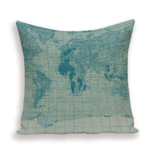 New Retro Toss Pillow Case European World Map Cushion Cover Seat Sofa Covers Morocco Linen House Home Decor Throw Pillows Cases - Image 7