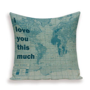 New Retro Toss Pillow Case European World Map Cushion Cover Seat Sofa Covers Morocco Linen House Home Decor Throw Pillows Cases - Image 3