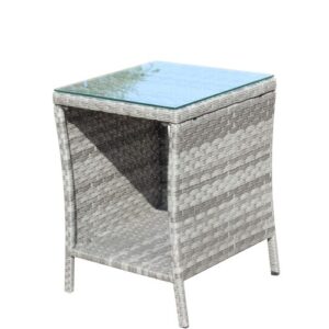 Outdoor Patio Furniture 1 Coffee Table With Clear Tempered Glass - Image 6