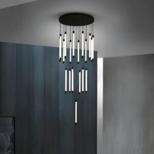 All Copper Duplex Staircase Long Chandelier - Image 5