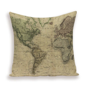 New Retro Toss Pillow Case European World Map Cushion Cover Seat Sofa Covers Morocco Linen House Home Decor Throw Pillows Cases - Image 5