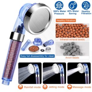 Ionic Filtration Shower Head High Pressure 3 Mode Stone Water Saving Bath Handheld Shower - Image 3
